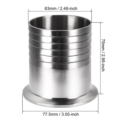 Harfington Clamp Hose Adapter 3.051 Inch Flange to Hose Barb Sanitary Fitting