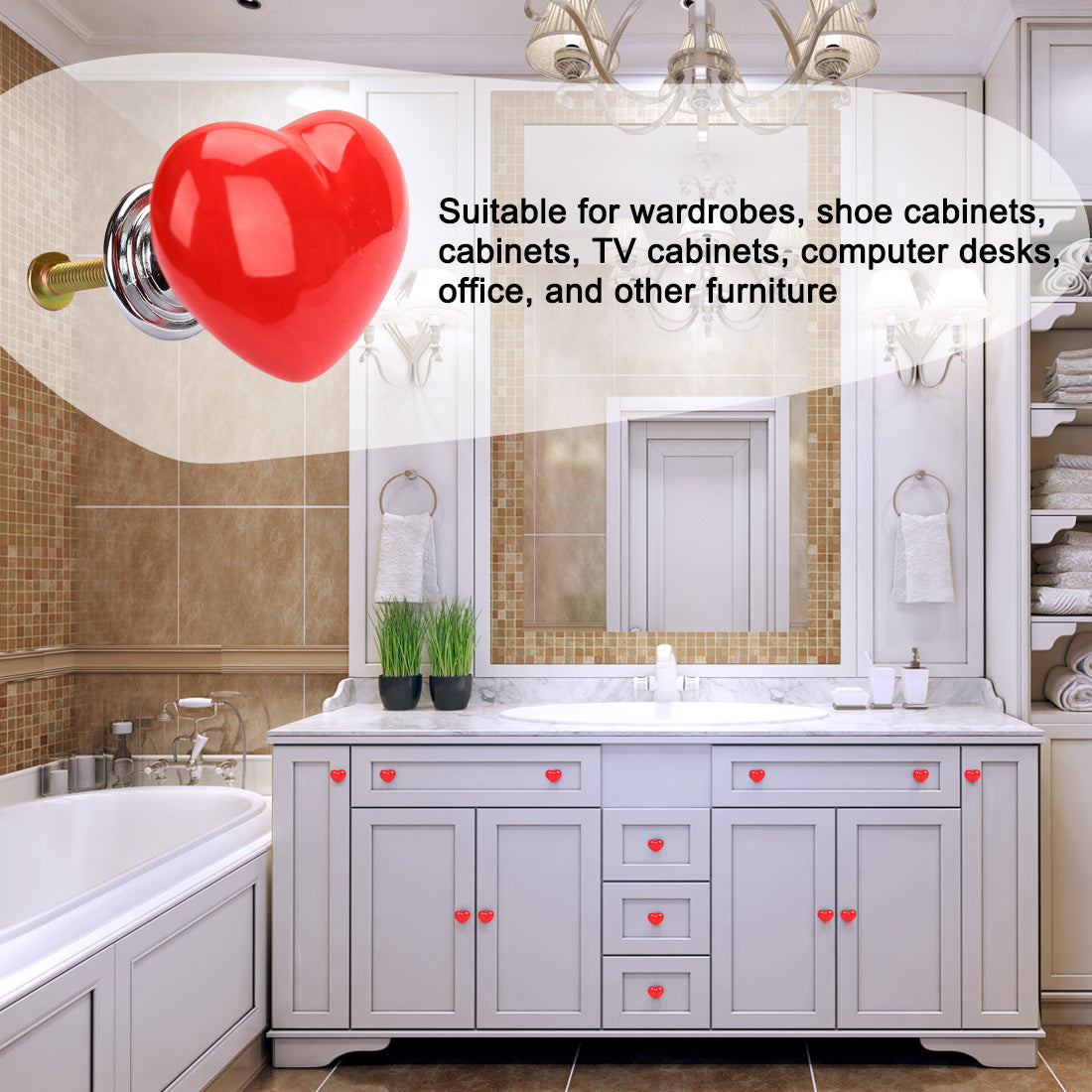 Harfington Ceramic Knob Handle Wood Dresser Wardrobe Cabinet Accessory