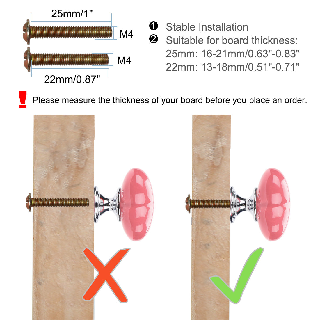Harfington Ceramic Knob Handle Wood Dresser Wardrobe Cabinet Accessory