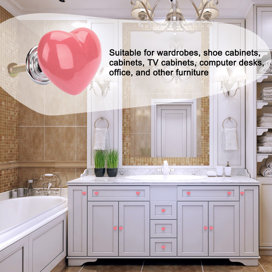 Harfington Ceramic Knob Handle Wood Dresser Wardrobe Cabinet Accessory