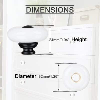 Harfington Ceramic Knob Handle Wood Dresser Wardrobe Cabinet Accessory 8pcs