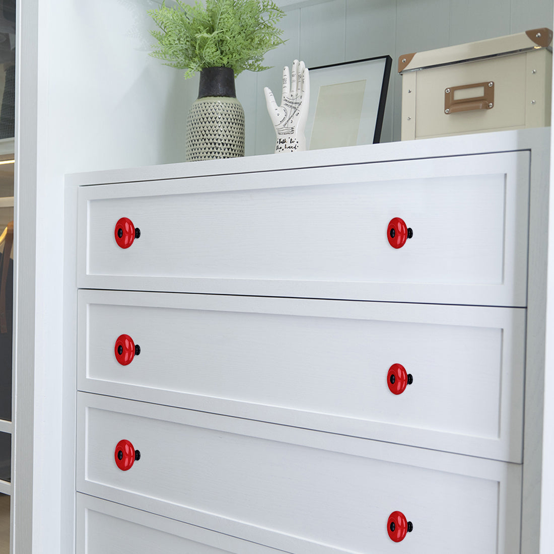 Harfington Ceramic Knob Handle Wood Dresser Wardrobe Cabinet Accessory 8pcs