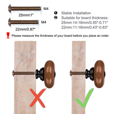 Harfington Ceramic Knob Handle Wood Dresser Wardrobe Cabinet Accessory 8pcs