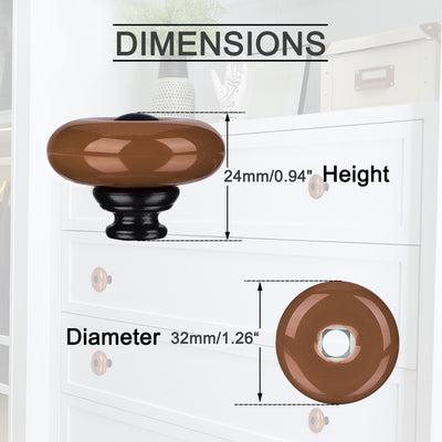 Harfington Ceramic Knob Handle Wood Dresser Wardrobe Cabinet Accessory 8pcs