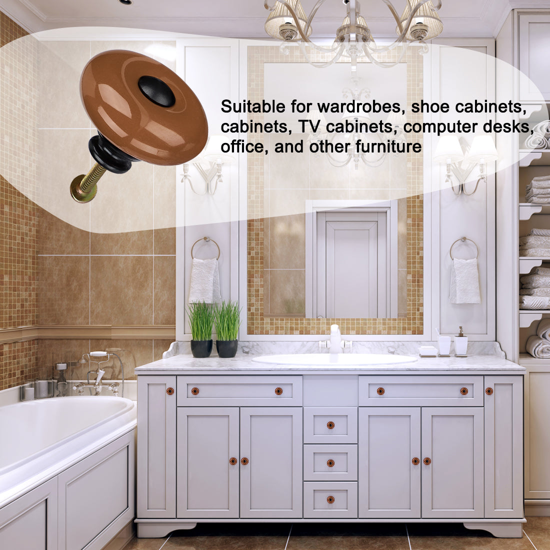 Harfington Ceramic Knob Handle Wood Dresser Wardrobe Cabinet Accessory 8pcs