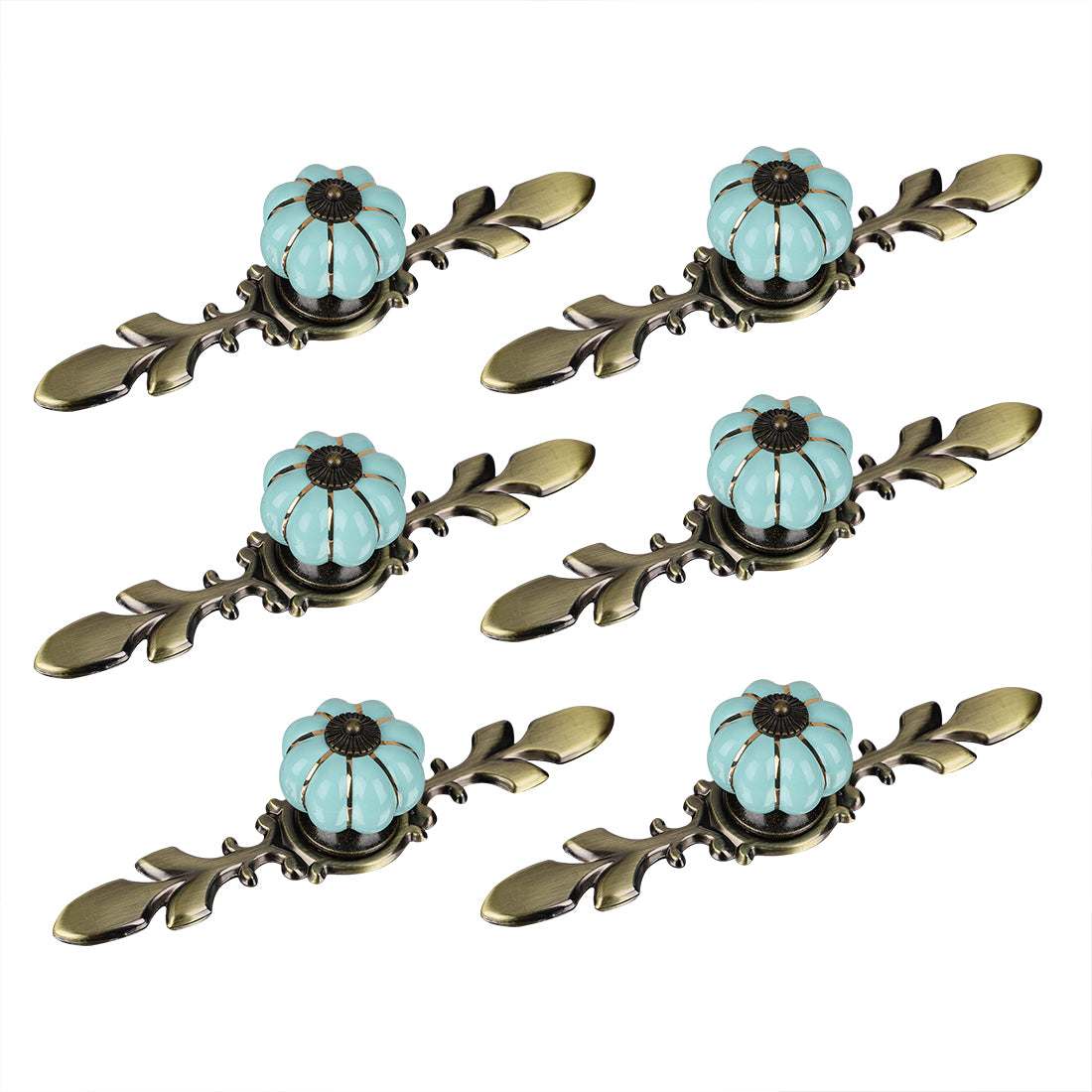 Harfington Ceramic Vintage Knob Cabinet Pumpkin Handle Cupboard Wardrobe 6pcs