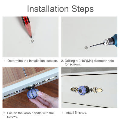 Harfington Ceramic Vintage Knob Cabinet Pumpkin Handle Cupboard Wardrobe 6pcs