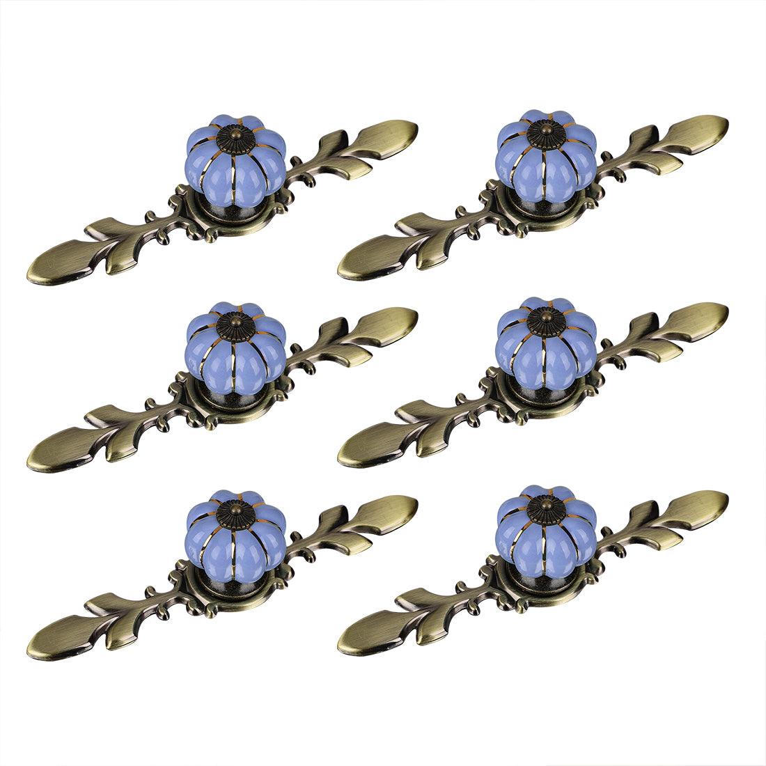 Harfington Ceramic Vintage Knob Cabinet Pumpkin Handle Cupboard Wardrobe 6pcs