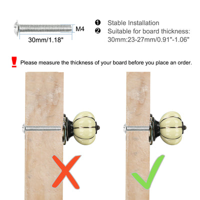 Harfington Ceramic Vintage Knob Cabinet Pumpkin Handle Cupboard Wardrobe 6pcs