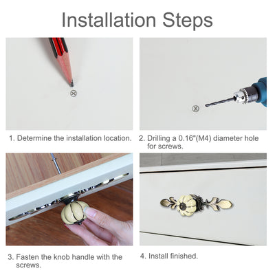 Harfington Ceramic Vintage Knob Cabinet Pumpkin Handle Cupboard Wardrobe 6pcs