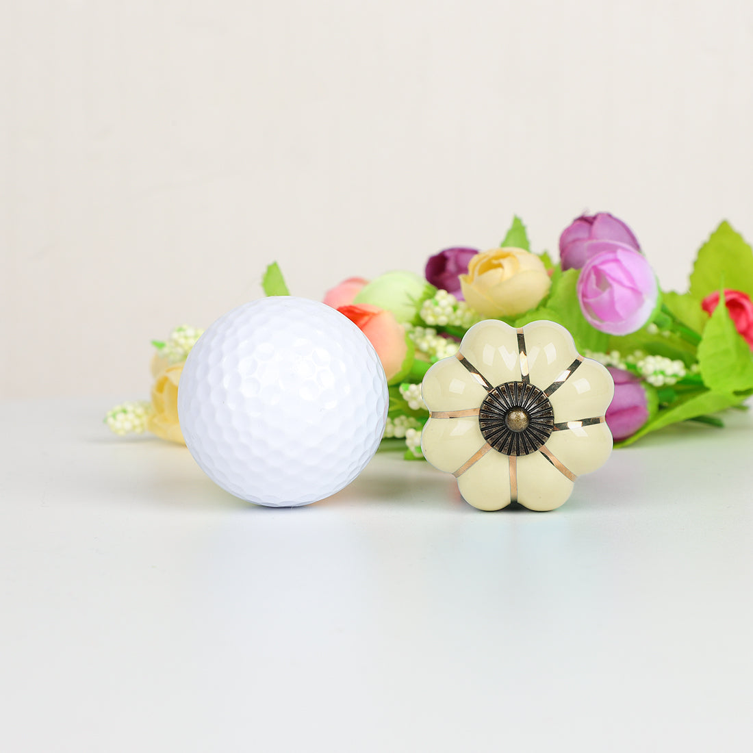 Harfington Ceramic Vintage Knob Cabinet Pumpkin Handle Cupboard Wardrobe 6pcs