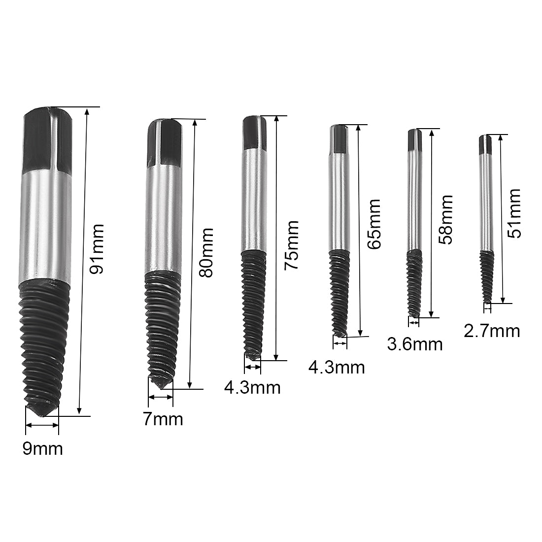 Harfington 6Pcs Damaged Screw Broken Bolt Extractor Drill Bits Set for Faucet Water Pipe