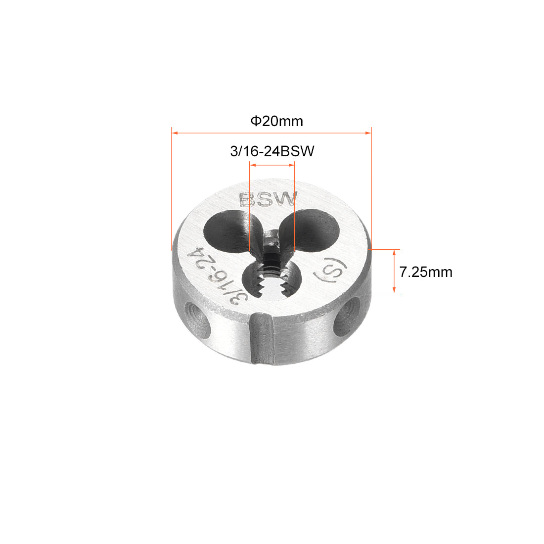 Harfington 3/16-24 BSW Round Die Machine Thread Threading Die 0.8" OD Alloy Steel