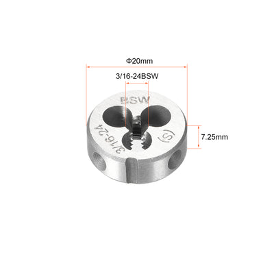 Harfington 3/16-24 BSW Round Die Machine Thread Threading Die 0.8" OD Alloy Steel