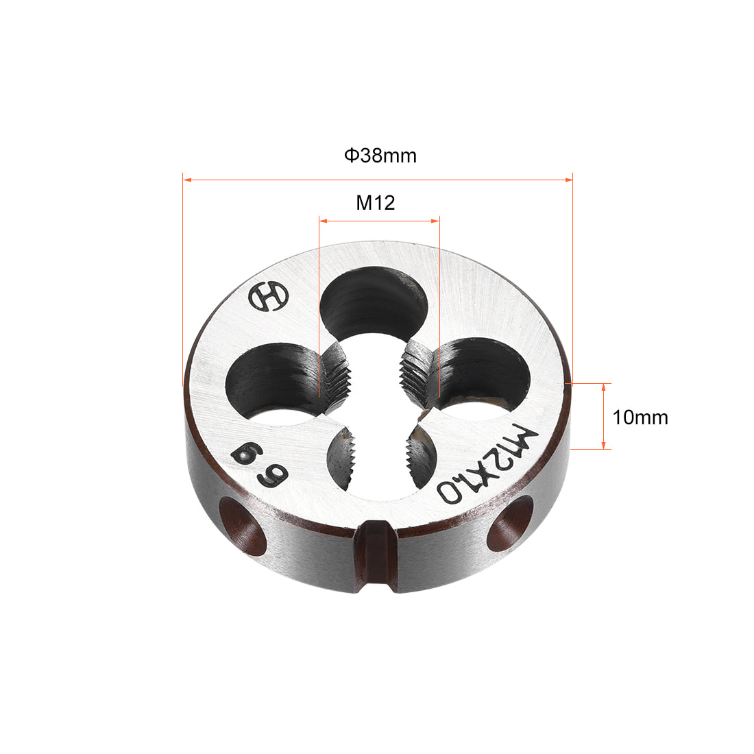 Harfington M12 X 1 Metric Round Die Machine Thread Threading Die 38mm OD Alloy Steel Right Hand
