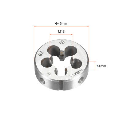 Harfington M18 X 1.5 Round Die Left-hand Thread Machine Threading Die 45mm OD Alloy Steel