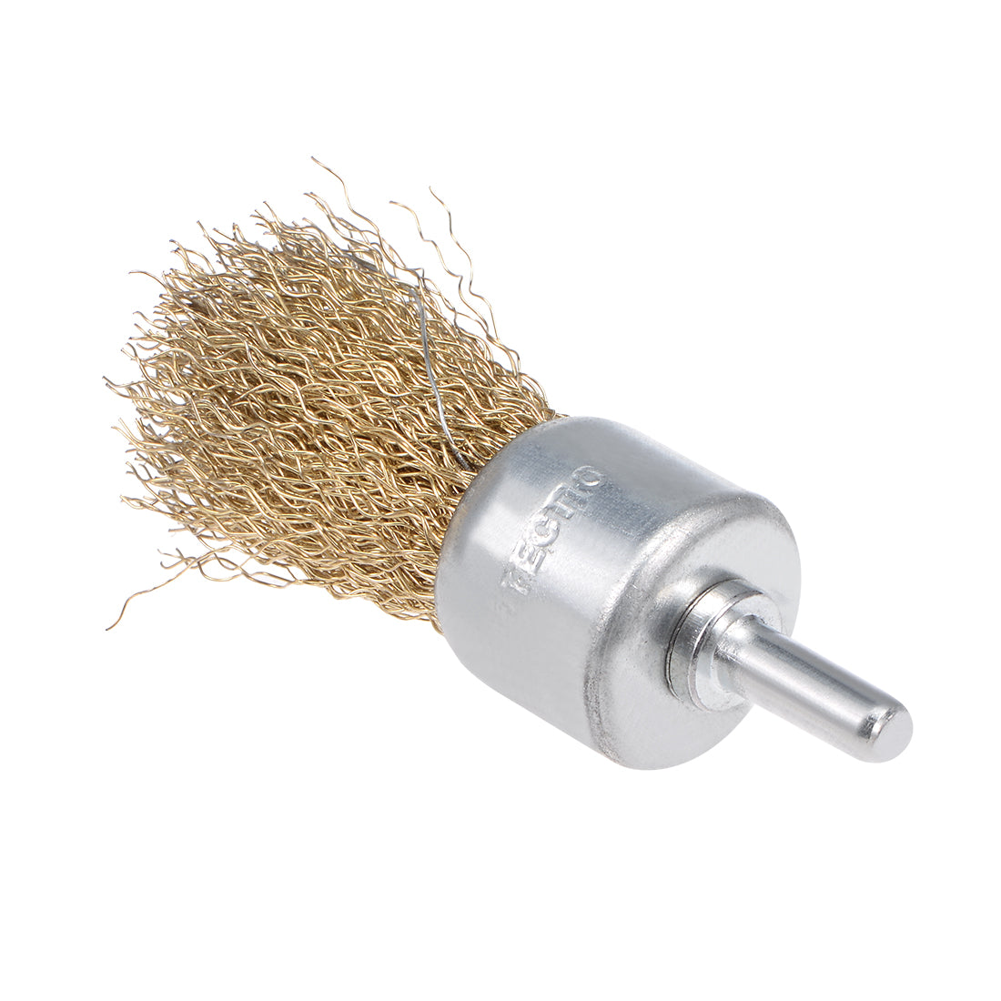 Harfington 1-Inch Wire Wheel Brush Cup Copper Plated Crimped Steel with Shank 0.012-inch Wire Dia 3 Pcs