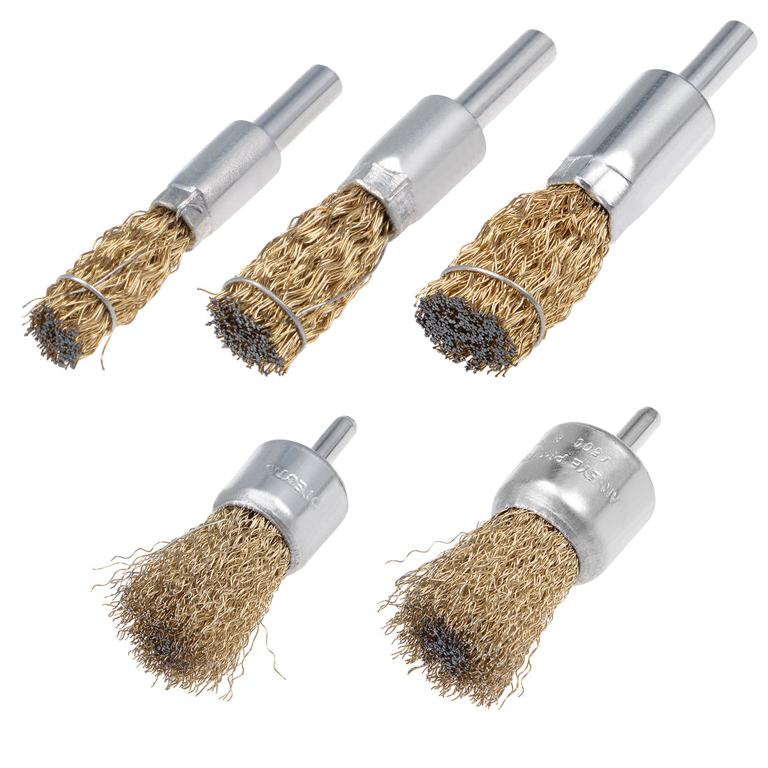Harfington Wire Wheel Brush Cup Copper Plated Crimped Steel with Shank 0.012-inch Wire Dia Set of 10, 10mm, 12mm,16mm, 25mm, 30mm