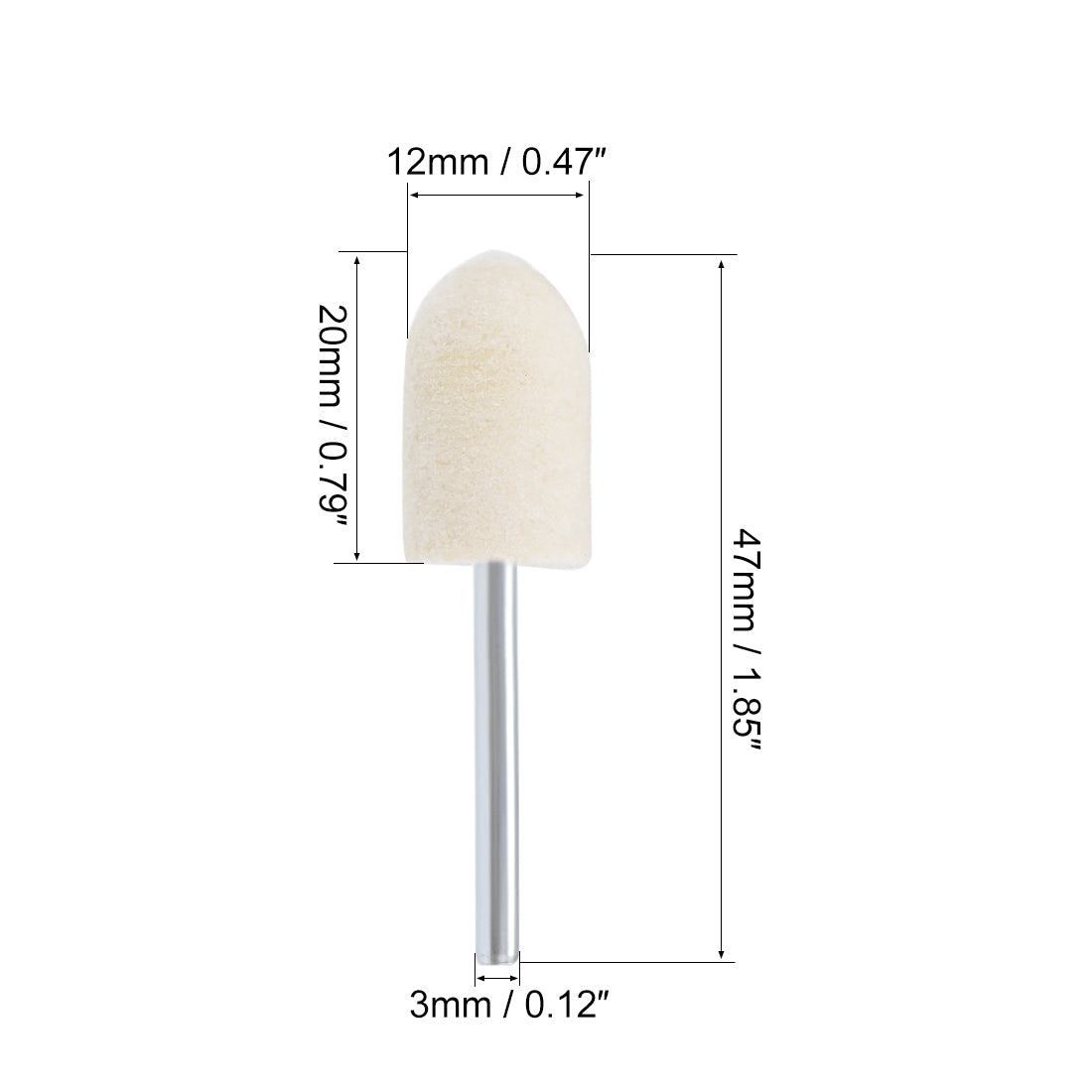 Harfington 12mm Wool Felt Mounted Points Tapered Polishing Buffing Wheels Grinding 24 Pcs
