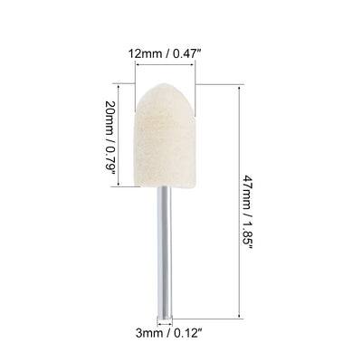Harfington 12mm Wool Felt Mounted Points Tapered Polishing Buffing Wheels Grinding 24 Pcs