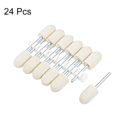Harfington 12mm Wool Felt Mounted Points Tapered Polishing Buffing Wheels Grinding 24 Pcs
