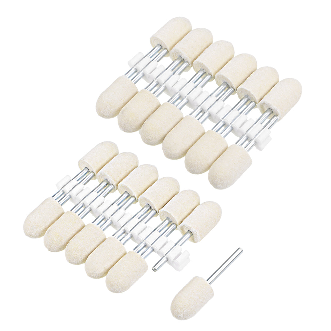 Harfington 12mm Wool Felt Mounted Points Tapered Polishing Buffing Wheels Grinding 24 Pcs