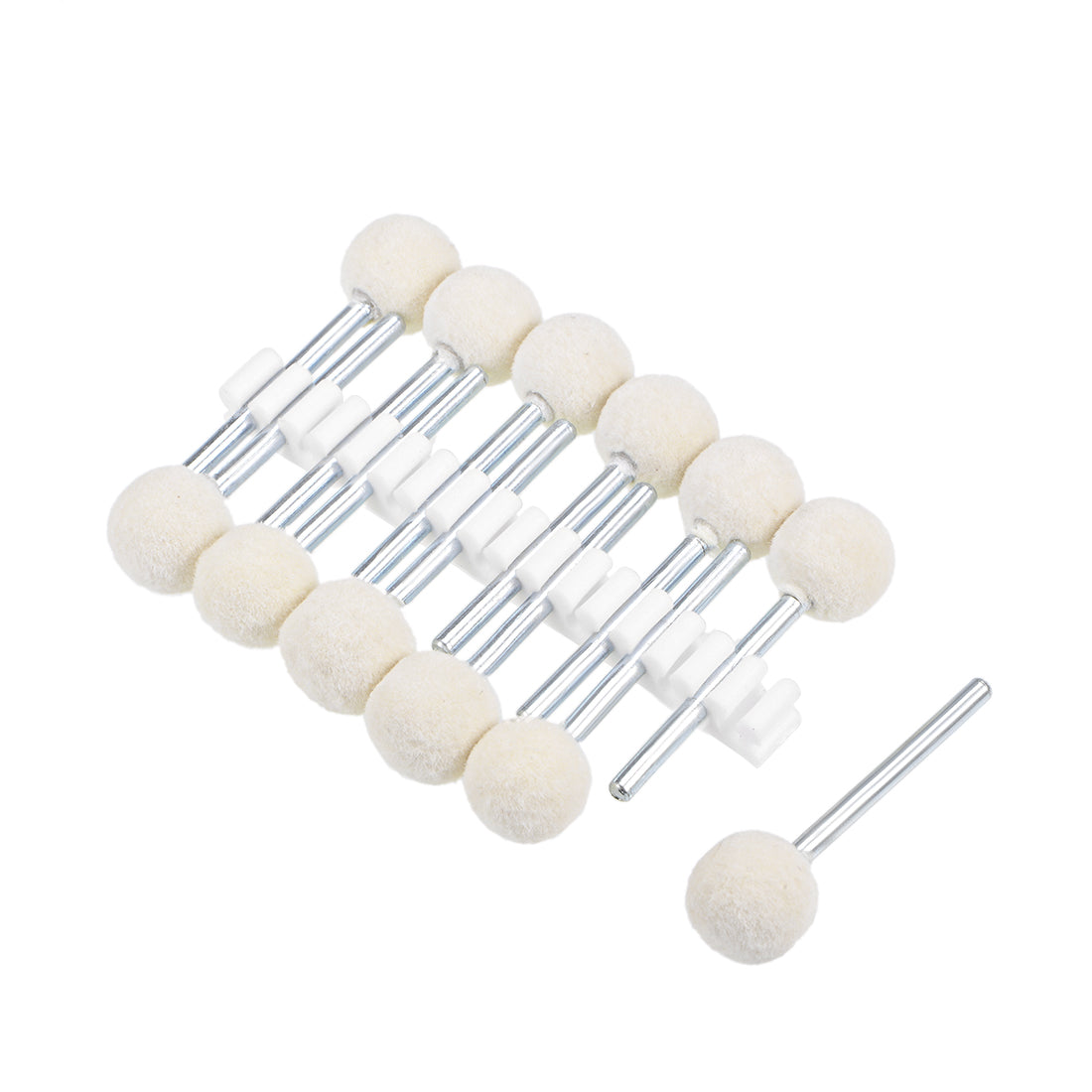 Harfington 12mm Wool Felt Mounted Points Ball Polishing Buffing Wheels Grinding Head 12 Pcs