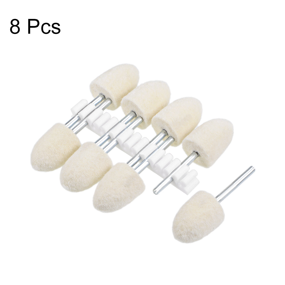 Harfington 14mm Wool Felt Mounted Points Tapered Polishing Buffing Wheels 8 Pcs