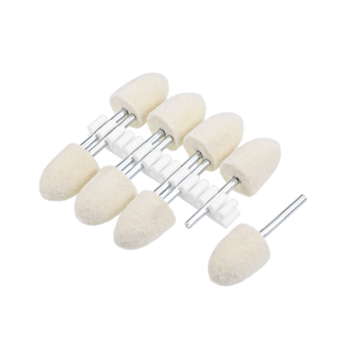 Harfington 14mm Wool Felt Mounted Points Tapered Polishing Buffing Wheels 8 Pcs