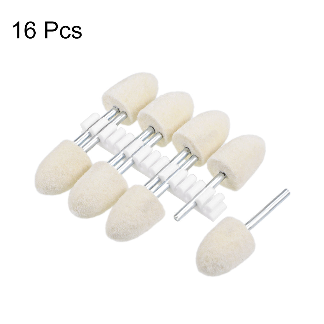 Harfington 14mm Wool Felt Mounted Points Tapered Polishing Buffing Wheels 16 Pcs