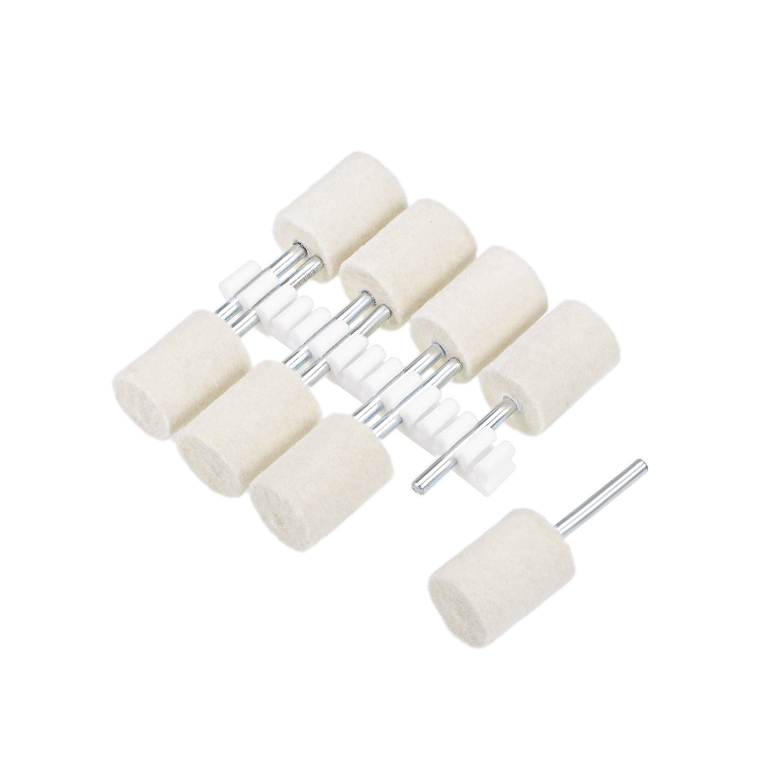 Harfington 14mm Wool Felt Mounted Points Cylinder Polishing Buffing Wheels 8 Pcs