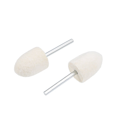 Harfington 16mm Wool Felt Mounted Points Tapered Polishing Buffing Wheels 16 Pcs