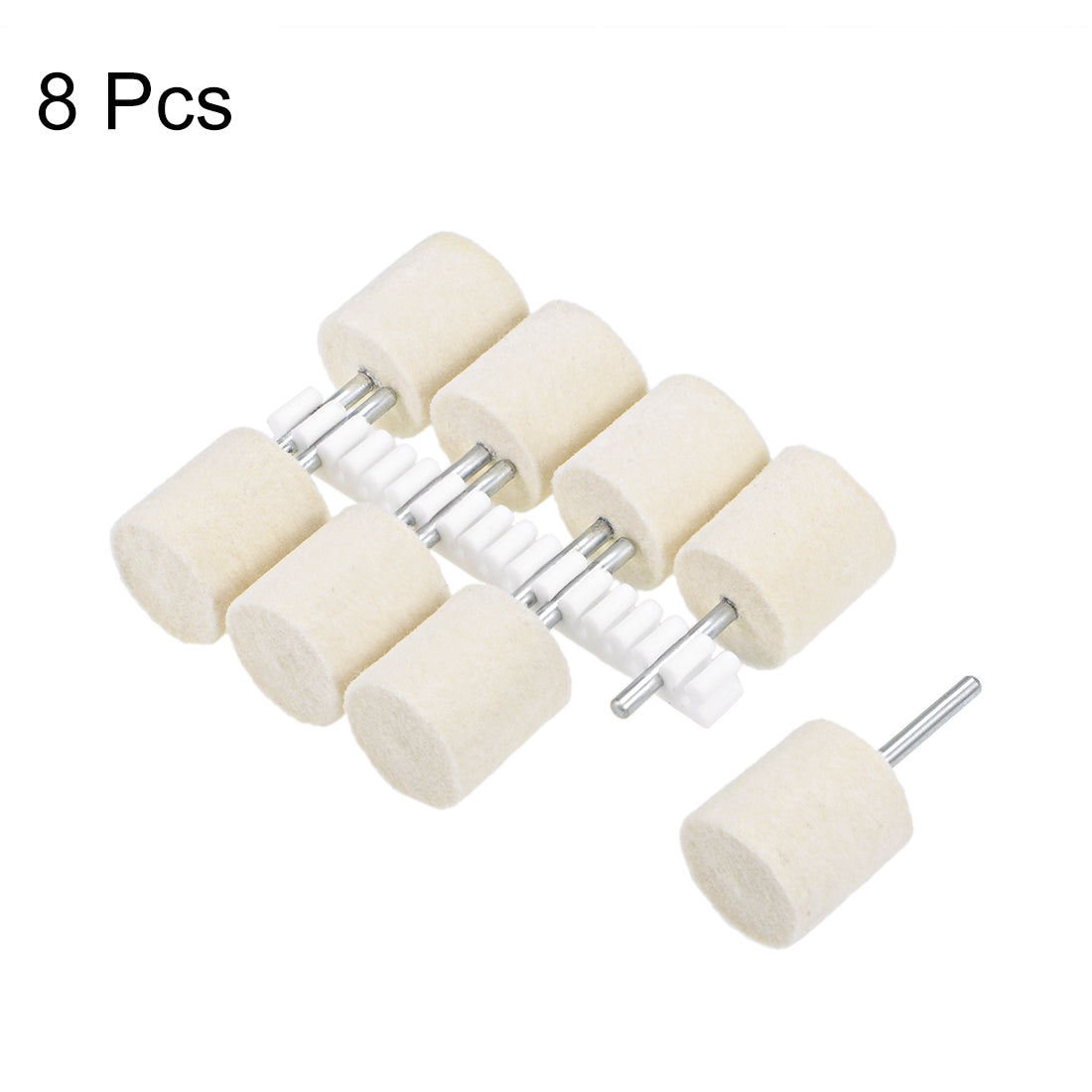 Harfington 18mm Wool Felt Mounted Points Cylinder Polishing Buffing Wheels 8 Pcs