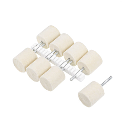 Harfington 18mm Wool Felt Mounted Points Cylinder Polishing Buffing Wheels 8 Pcs