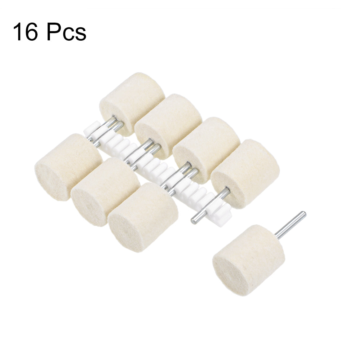 Harfington 18mm Wool Felt Mounted Points Cylinder Polishing Buffing Wheels 16 Pcs