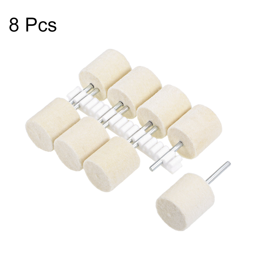 Harfington 20mm Wool Felt Mounted Points Cylinder Polishing Buffing Wheels 8 Pcs