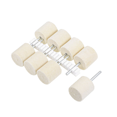 Harfington 20mm Wool Felt Mounted Points Cylinder Polishing Buffing Wheels 8 Pcs
