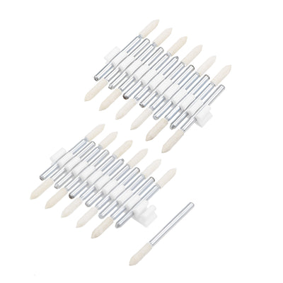 Harfington 3mm Wool Felt Mounted Points Tapered Polishing Buffing Wheels 24 Pcs