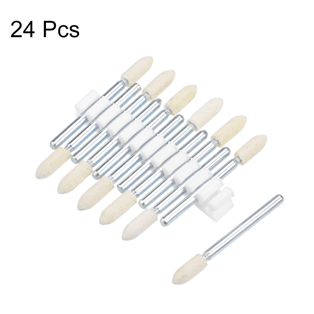 Harfington 4mm Wool Felt Mounted Points Tapered Polishing Buffing Wheels 24 Pcs