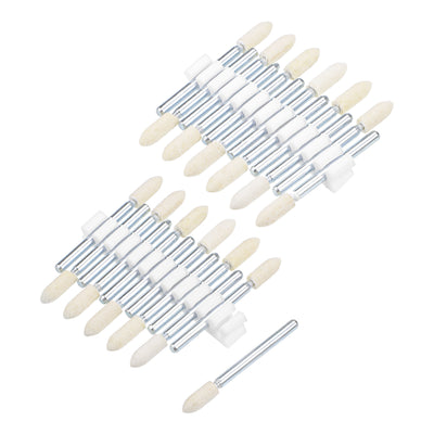 Harfington 4mm Wool Felt Mounted Points Tapered Polishing Buffing Wheels 24 Pcs