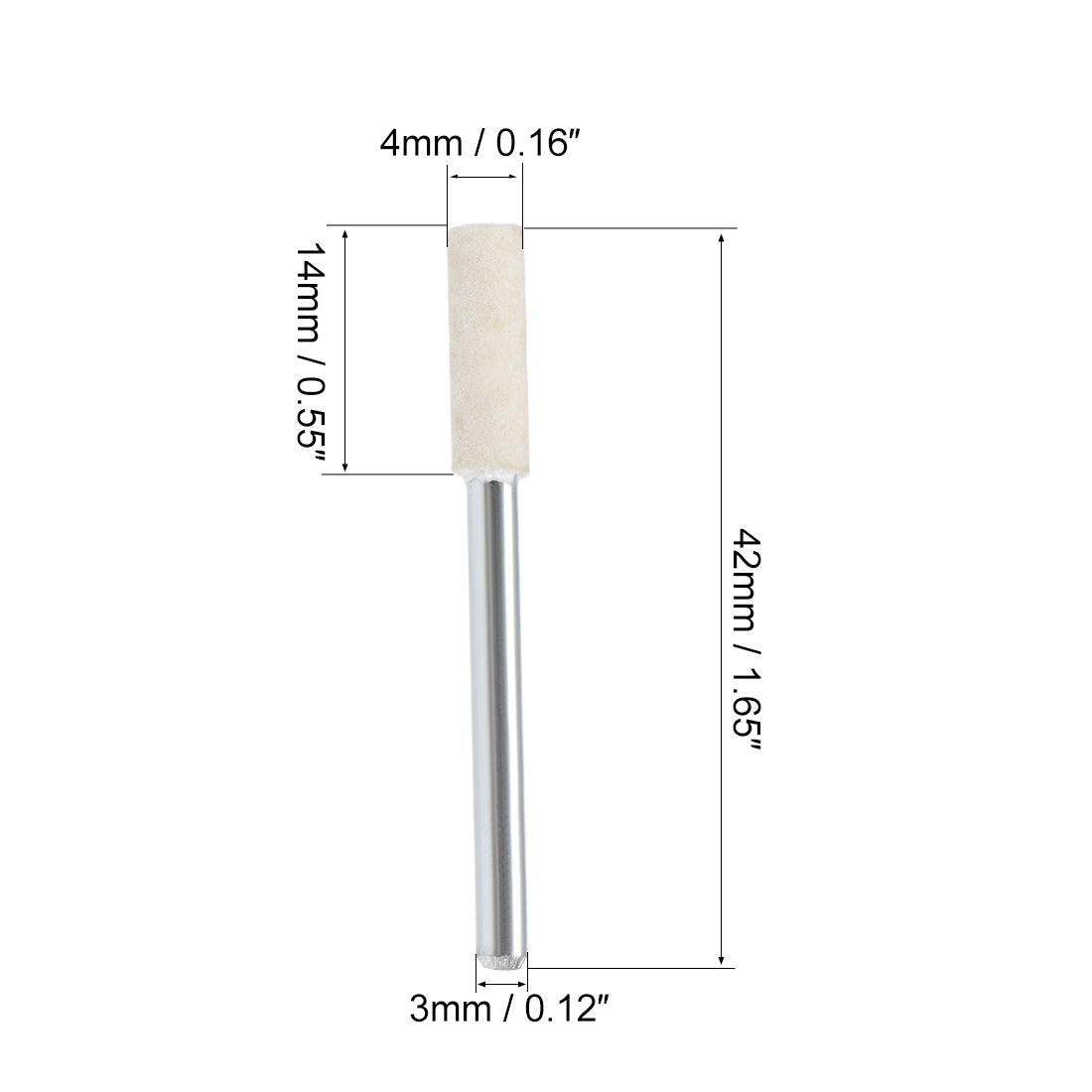 Harfington 4mm Wool Felt Mounted Points Cylinder Polishing Buffing Wheels 24 Pcs