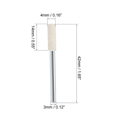 Harfington 4mm Wool Felt Mounted Points Cylinder Polishing Buffing Wheels 24 Pcs
