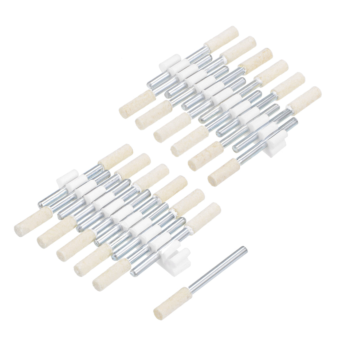 Harfington 4mm Wool Felt Mounted Points Cylinder Polishing Buffing Wheels 24 Pcs