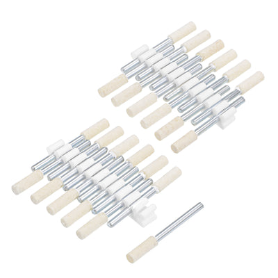 Harfington 4mm Wool Felt Mounted Points Cylinder Polishing Buffing Wheels 24 Pcs