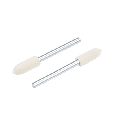 Harfington 5mm Wool Felt Mounted Points Tapered Polishing Buffing Wheels 12 Pcs