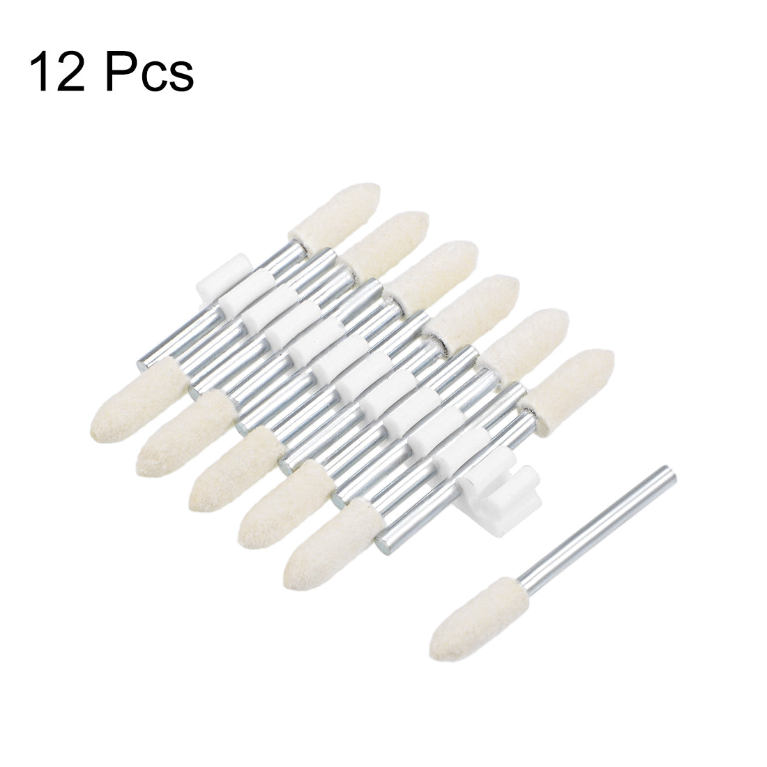 Harfington 5mm Wool Felt Mounted Points Tapered Polishing Buffing Wheels 12 Pcs