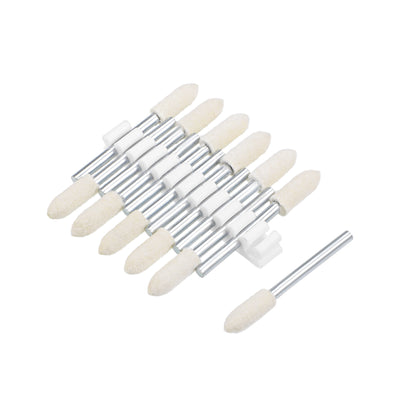 Harfington 5mm Wool Felt Mounted Points Tapered Polishing Buffing Wheels 12 Pcs