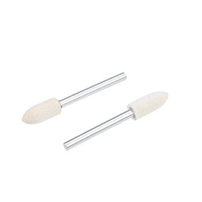 Harfington 6mm Wool Felt Mounted Points Tapered Polishing Buffing Wheels 24 Pcs