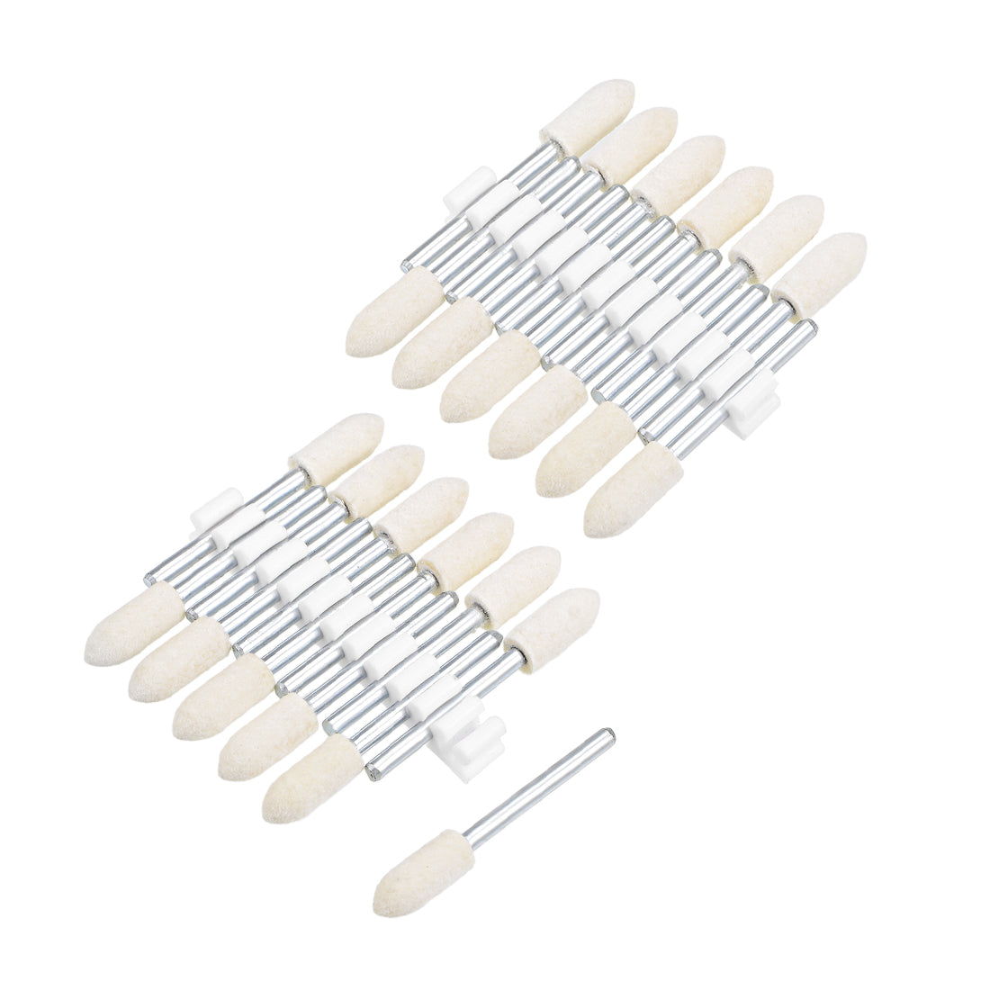 Harfington 6mm Wool Felt Mounted Points Tapered Polishing Buffing Wheels 24 Pcs