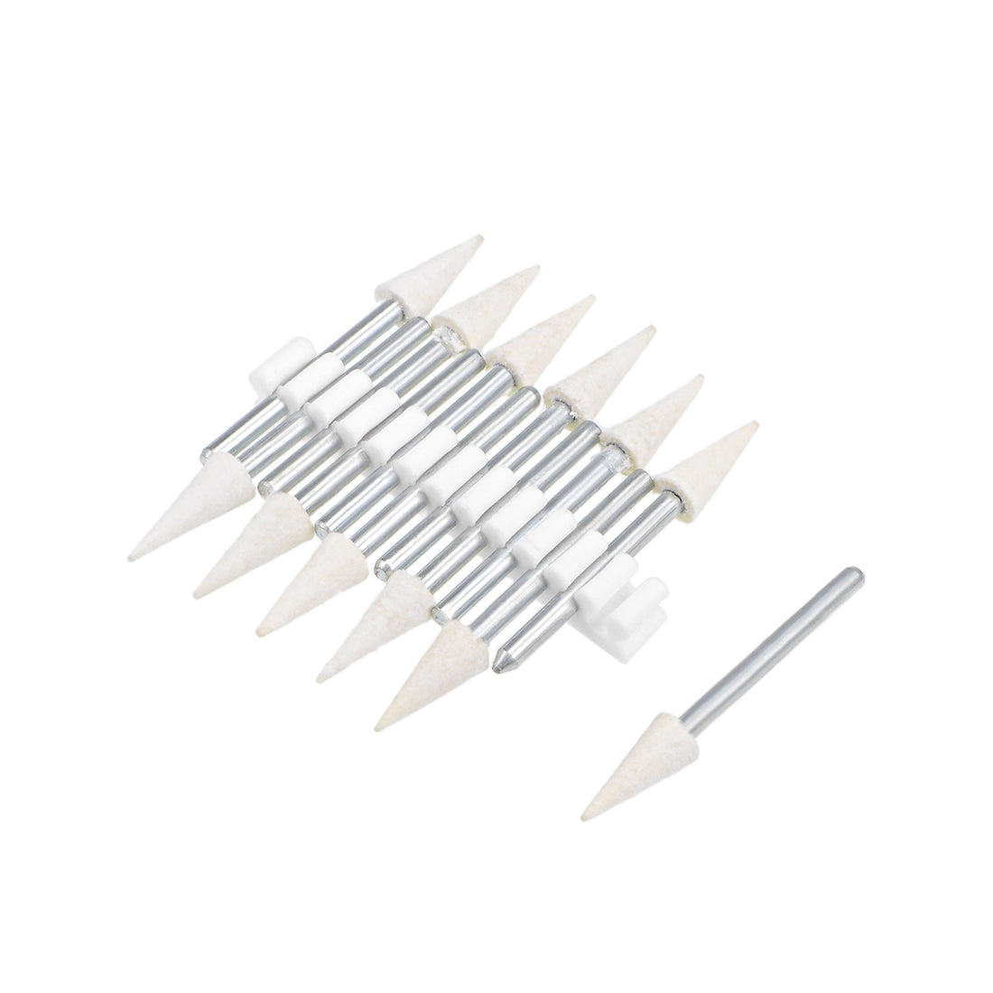 Harfington 6mm Wool Felt Mounted Points Conical Polishing Buffing Wheels 12 Pcs